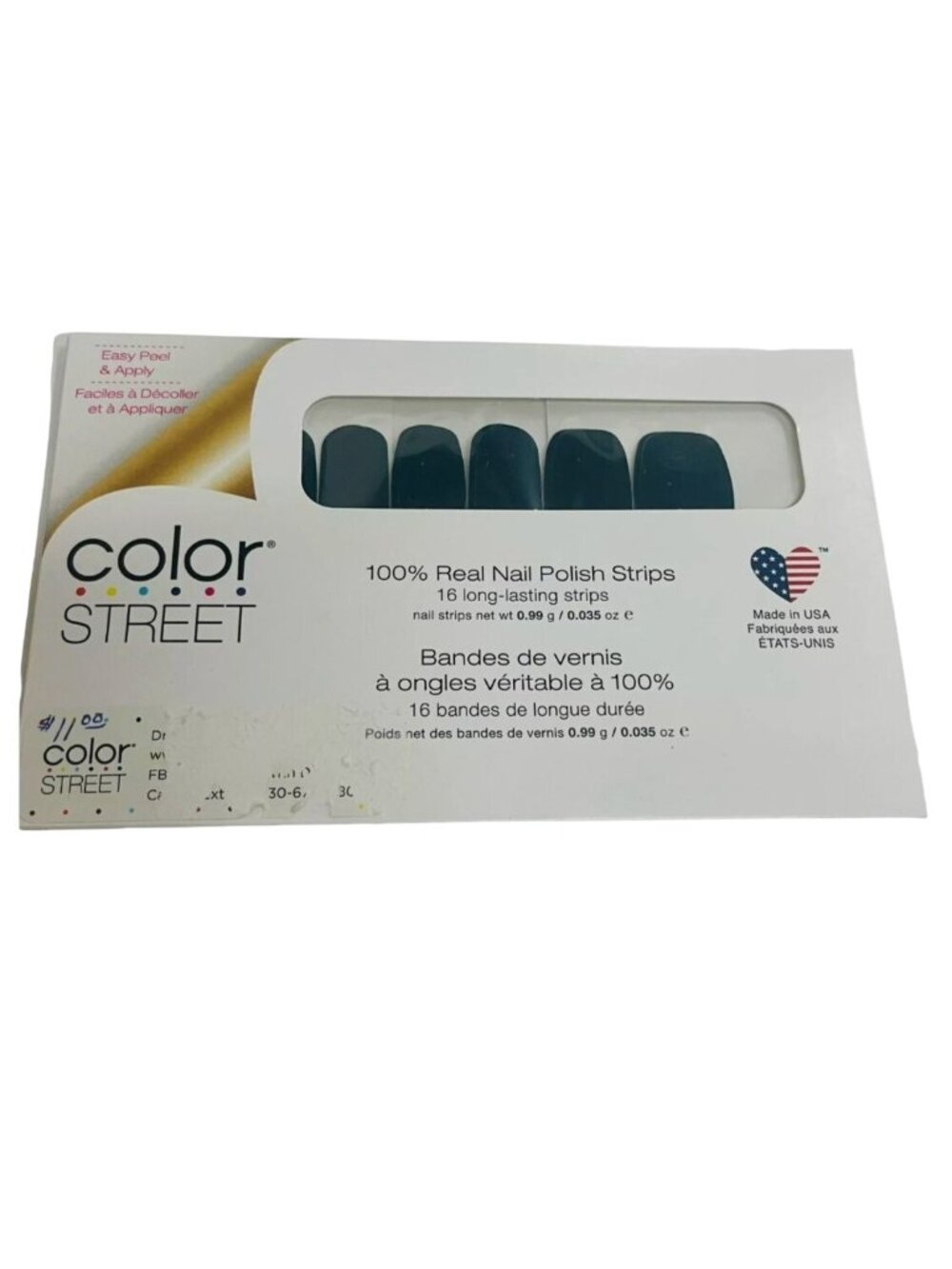 Color Street Deep Diving 16 Nail Polish Strips Dark Blue Long Lasting Easy Apply
